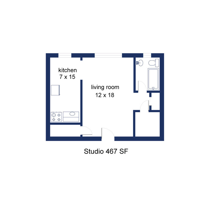 Windsor Studio Floor Plan Image